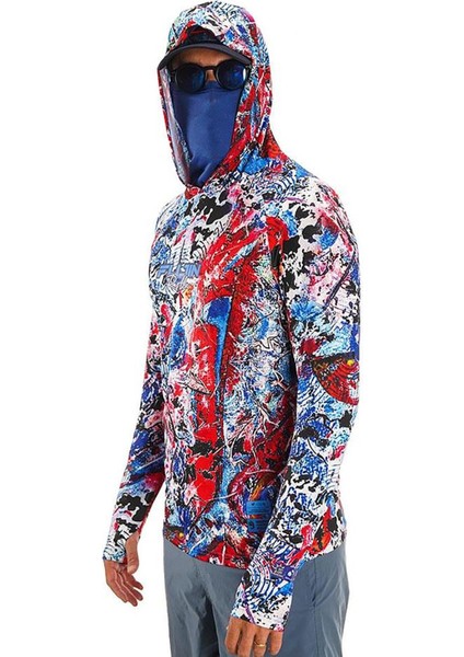 Pro Angler S24 Buff&hoodie Makai Blue Red Sweatshirt