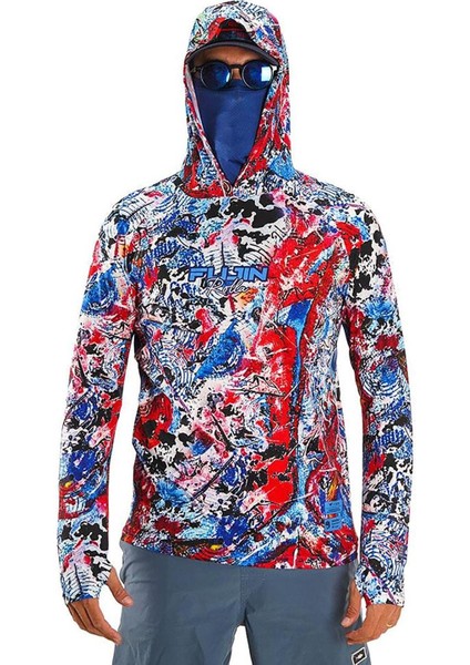 Pro Angler S24 Buff&hoodie Makai Blue Red Sweatshirt