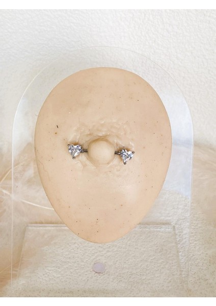 Cerrahi Çelik Gümüş Rengi Göğüs Ucu Piercing Küpe