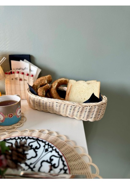 Rattan Ekmek Sepeti Oval Ekmeklik