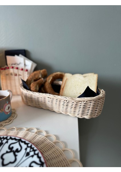 Rattan Ekmek Sepeti Oval Ekmeklik