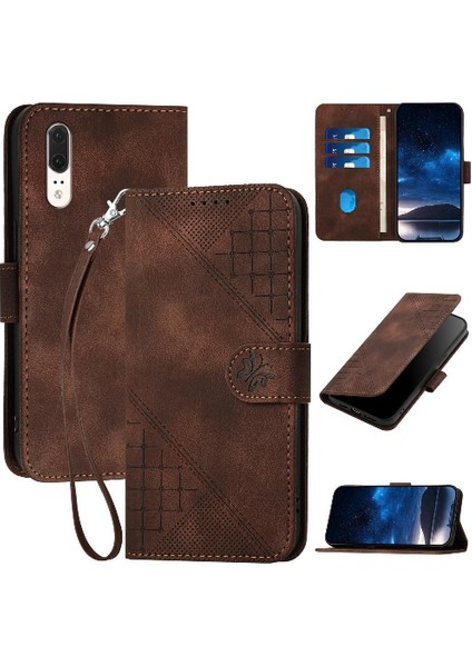 Huawei P20 Yüksek Kaliteli Deri Telefon Kılıfı ve Kredi Kartı Için Flip Case (Yurt Dışından)
