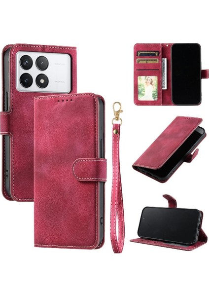 Xiaomi Redmi K70 Bilek Kayışı Için Flip Case Kickstand Cüzdan Kart Yuvaları Pu (Yurt Dışından) fırsatları