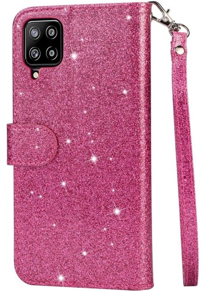 Samsung Galaxy A12 5g Için Fermuarlı Cebi Durumda Pu Deri Glitter Cüzdan (Yurt Dışından) modelleri