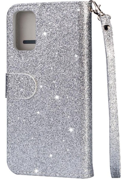 Samsung Galaxy Zipper 5g Kart Tutucu Için Fermuarlı Cebi Durumda Glitter Cüzdan Pu (Yurt Dışından)