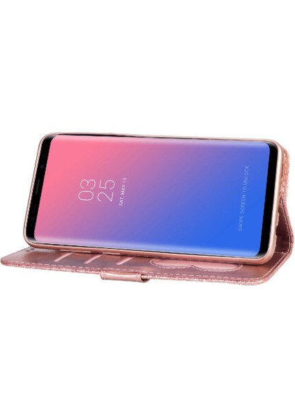 Samsung Galaxy S9 Kart Tutucu Için Fermuar Cep Durumda Glitter Cüzdan Kılıf (Yurt Dışından)