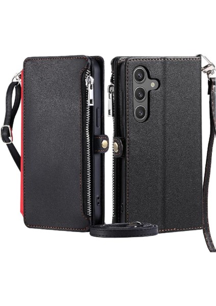 Samsung Galaxy A35 5g Için Crossbody Durumda Rfıd Engelleme Fermuar Faturaları Yuvası (Yurt Dışından)