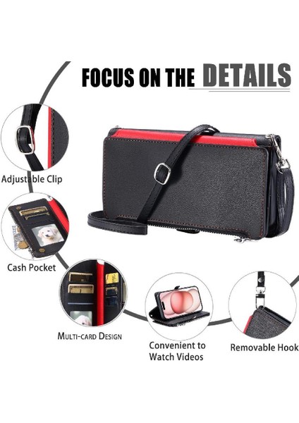Samsung Galaxy S23 Artı 9 Kart Yuvaları Için Crossbody Durumda Fermuar Faturaları Yuvası (Yurt Dışından)
