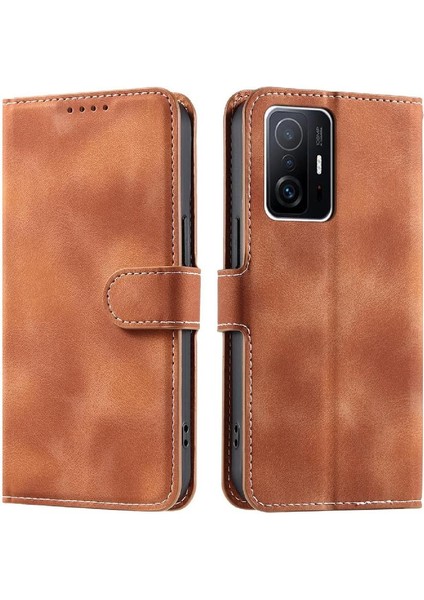 Xiaomi 11T/11T Pro Manyetik Kickstand Pu Deri Cüzdan Kart Için Flip Case (Yurt Dışından)