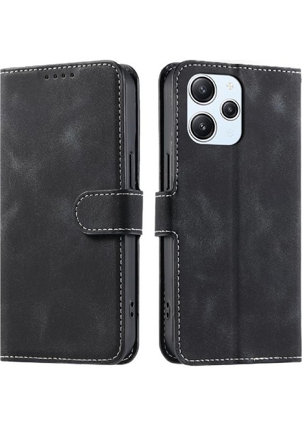 Xiaomi Redmi Için Flip Case 12 4g Bilek Kayışı Kickstand Pu Deri Manyetik (Yurt Dışından)