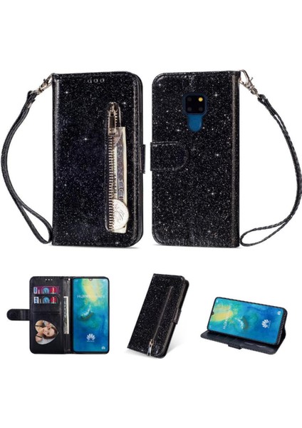 Huawei Mate 20 Için Fermuarlı Cebi Durumda Manyetik Kapatma Bilek Kayışı Kartı (Yurt Dışından)