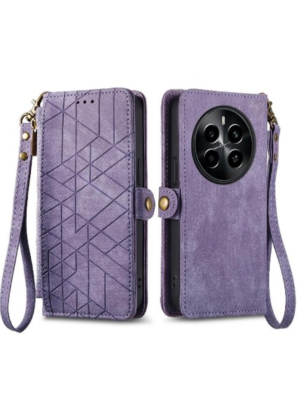 Realme 13 Pro Için Flip Case Deri Kılıf Cüzdan Basit Iş Darbeye (Yurt Dışından)