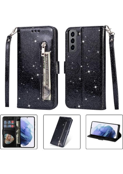 Samsung Galaxy S22 5g Için Fermuar Cep Durumda Kart Tutucu Bilek Kayışı Pu (Yurt Dışından)