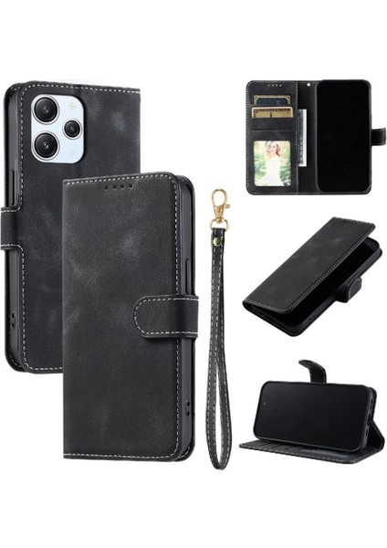 Xiaomi Redmi Için Flip Case 12 4g Bilek Kayışı Kickstand Pu Deri Manyetik (Yurt Dışından) indirimleri