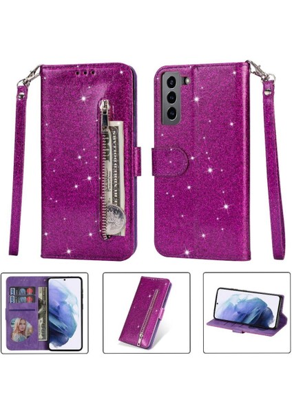 Samsung Galaxy S22 5g Için Fermuar Cep Durumda Kart Tutucu Bilek Kayışı Pu (Yurt Dışından)