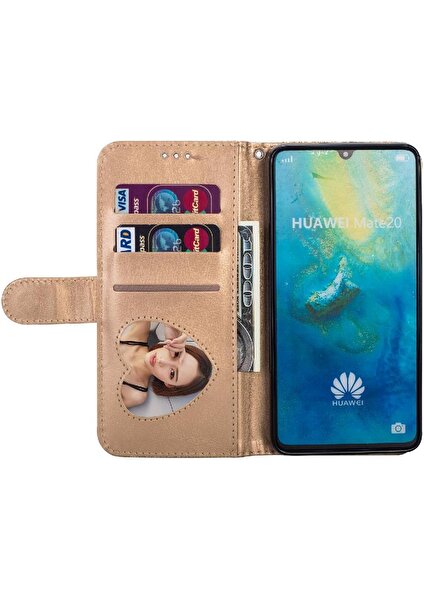 Colorful Shop Huawei Mate 20 Için Fermuarlı Cebi Durumda Manyetik Kapatma Bilek Kayışı Kartı (Yurt Dışından)