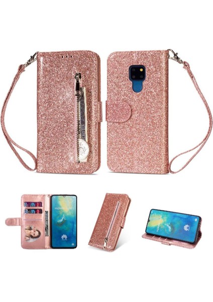 Huawei Mate 20 Için Fermuarlı Cebi Durumda Manyetik Kapatma Bilek Kayışı Kartı (Yurt Dışından)