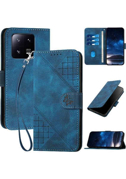Xiaomi 13 Pro Için Flip Case Kabartmalı Kelebek Yüksek Kaliteli Deri Telefon (Yurt Dışından)