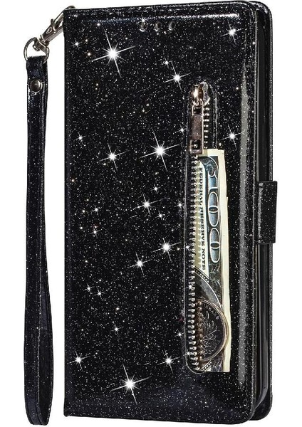 IPhone 11 Pro Için Fermuar Cep Durumda Kart Tutucu Glitter Cüzdan Kılıf Pu (Yurt Dışından) fırsatları