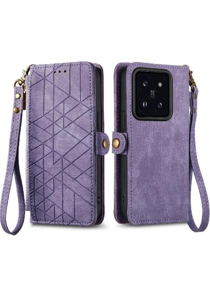 Xiaomi 14T Darbeye Cüzdan Basit Iş Deri Kılıf Için Flip Case (Yurt Dışından)