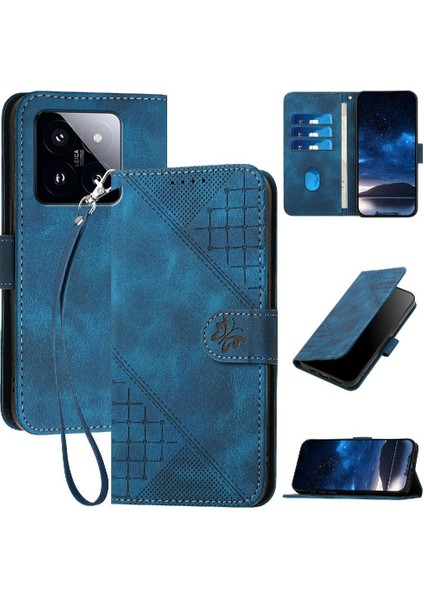 Xiaomi 14 Pro Yüksek Kalite Deri Telefon Kılıfı ve Kredi Için Flip Case (Yurt Dışından)