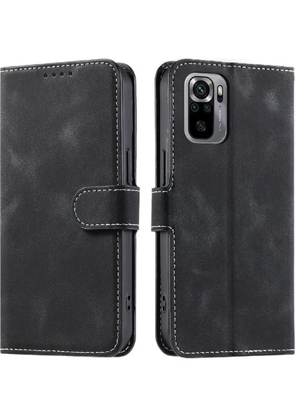 Xiaomi Redmi Not 10 Için Flip Case 4g Cüzdan Kart Yuvaları Bilek Kayışı Pu (Yurt Dışından)