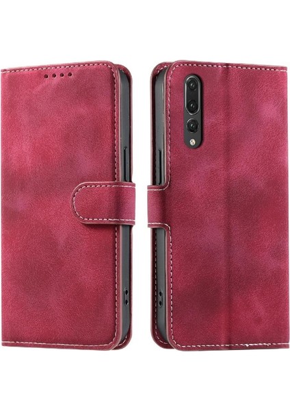 Colorful Shop Huawei P20 Pro Kickstand Manyetik Cüzdan Kart Yuvaları Için Flip Case Bilek Pu (Yurt Dışından)