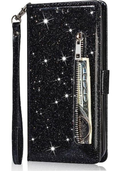 IPhone 13 Mini Manyetik Kapatma Glitter Cüzdan Pu Için Fermuarlı Cebi Durumda (Yurt Dışından) fırsatları