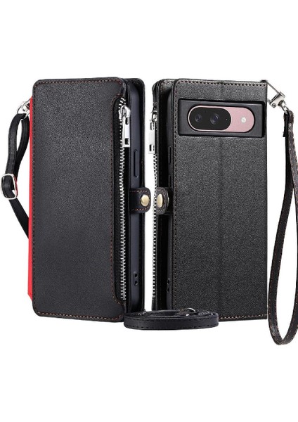 Google Piksel 8 Uzun Kordon Fermuar Faturaları Yuvası Rfıd 9 Için Crossbody Durumda (Yurt Dışından)