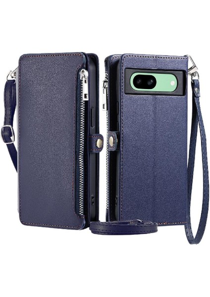 Google Piksel 8A Uzun Kordon Rfıd Engelleme Durumda Cüzdan Için Crossbody Durumda (Yurt Dışından)