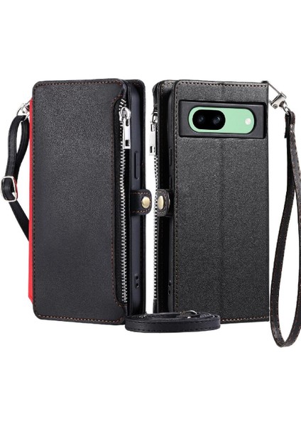 Google Piksel 8A Uzun Kordon Rfıd Engelleme Durumda Cüzdan Için Crossbody Durumda (Yurt Dışından)
