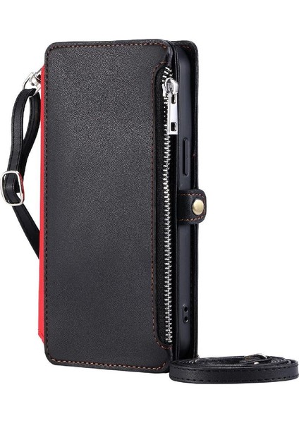 IPhone 12 Pro Max Için Crossbody Durumda Rfıd Engelleme Fermuar Faturaları Yuvası 9 (Yurt Dışından)