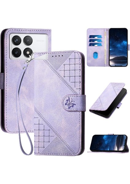 Xiaomi Redmi K70 Için Flip Case Yüksek Kalite Deri Telefon Kılıfı Kabartmalı (Yurt Dışından)