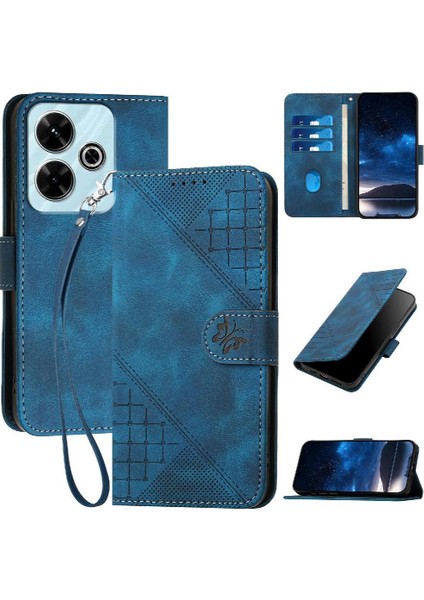 Xiaomi Redmi 13 Için Flip Case Kabartmalı Kelebek ve Kredi Kartı Yuvası Yüksek (Yurt Dışından)