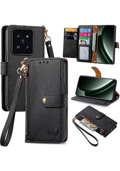 Xiaomi 14T Darbeye Fermuar Cüzdan Deri Kılıf Aşk Için Flip Case (Yurt Dışından) fiyatları