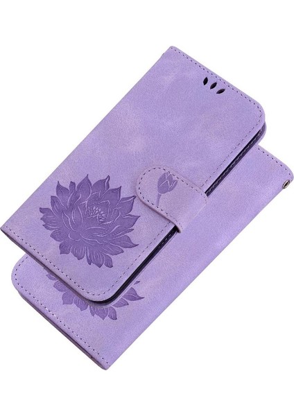 Xiaomi Redmi 9 Başbakan Kabartma Lotus Çiçek Manyetik Cüzdan Için Flip Case (Yurt Dışından)