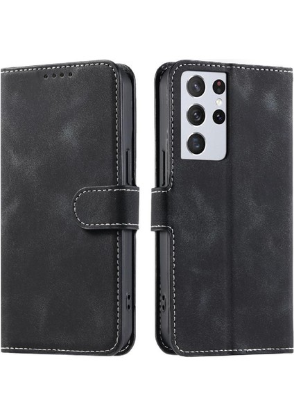 Samsung Galaxy S21 Ultra Bilek Kayışı Pu Deri Kickstand Için Flip Case (Yurt Dışından) indirimleri