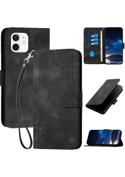 IPhone 12/12 Pro Kabartmalı Kelebek ve Kredi Kartı Yuvası Için Flip Case (Yurt Dışından)