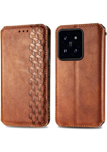 Xiaomi 14T Deri Kılıf Kapak Çevirin Cüzdan Fonksiyonu Moda (Yurt Dışından)