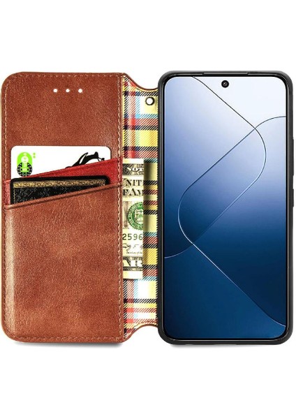 Xiaomi 14T Deri Kılıf Kapak Çevirin Cüzdan Fonksiyonu Moda (Yurt Dışından) modelleri