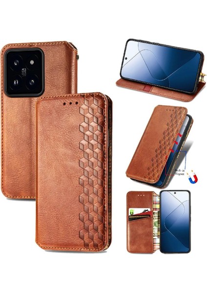 Xiaomi 14T Deri Kılıf Kapak Çevirin Cüzdan Fonksiyonu Moda (Yurt Dışından) indirimleri
