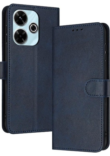 Toka Saf Renk Kickstand Pu ile Xiaomi Poco M6 4g Için Flip Case (Yurt Dışından)