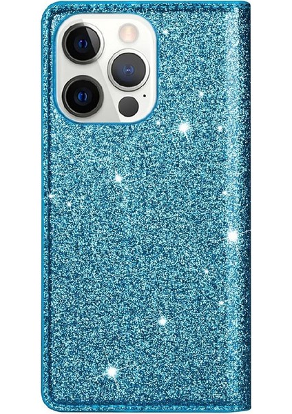 IPhone 14 Için Glitter Flip Case Pro Manyetik Kapatma Pu Deri Kart Çevirme (Yurt Dışından)