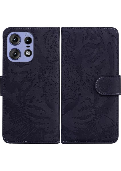 Motorola Kenar 50 5g Kabartmalı Sevimli Kaplan Kickstand Koruyucu Için Flip Case (Yurt Dışından)