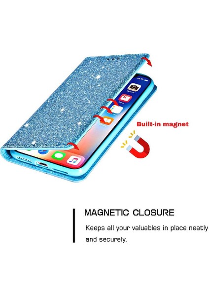 IPhone 11 Için Glitter Flip Case Pro Flip Case Cüzdan Pu Deri Manyetik (Yurt Dışından) indirimleri