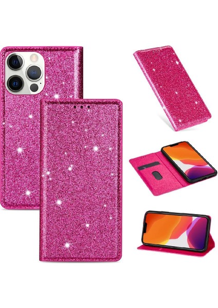 IPhone 13 Için Glitter Flip Case Pro Flip Case Cüzdan Kart Tutucu Manyetik (Yurt Dışından)