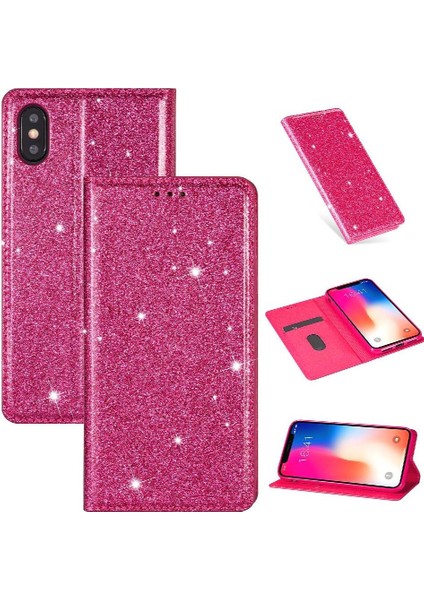 IPhone Xs Max Pu Deri Flip Case Cüzdan Kart Için Glitter Flip Case (Yurt Dışından)