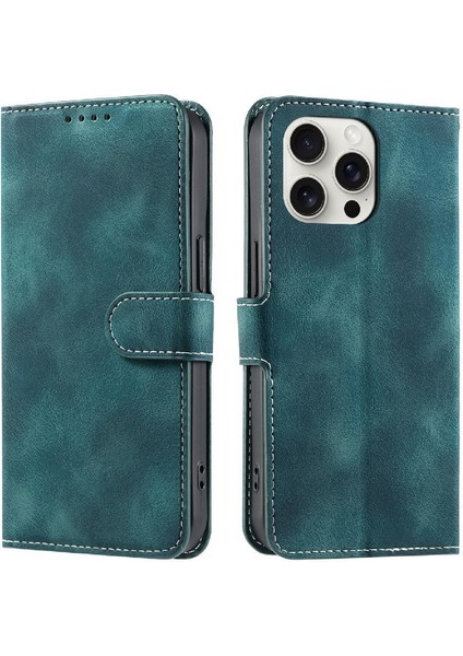 IPhone 14 Için Flip Case Pro Max Cüzdan Kart Yuvaları Bilek Kayışı Manyetik Pu (Yurt Dışından)