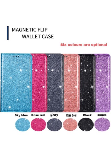 Samsung Galaxy S21 Için Glitter Flip Case 5g Flip Case Cüzdan Pu Deri (Yurt Dışından)