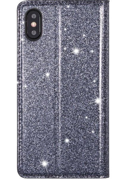 IPhone Xs Max Pu Deri Flip Case Cüzdan Kart Için Glitter Flip Case (Yurt Dışından)